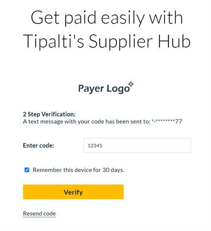 Supplier Hub 2FA