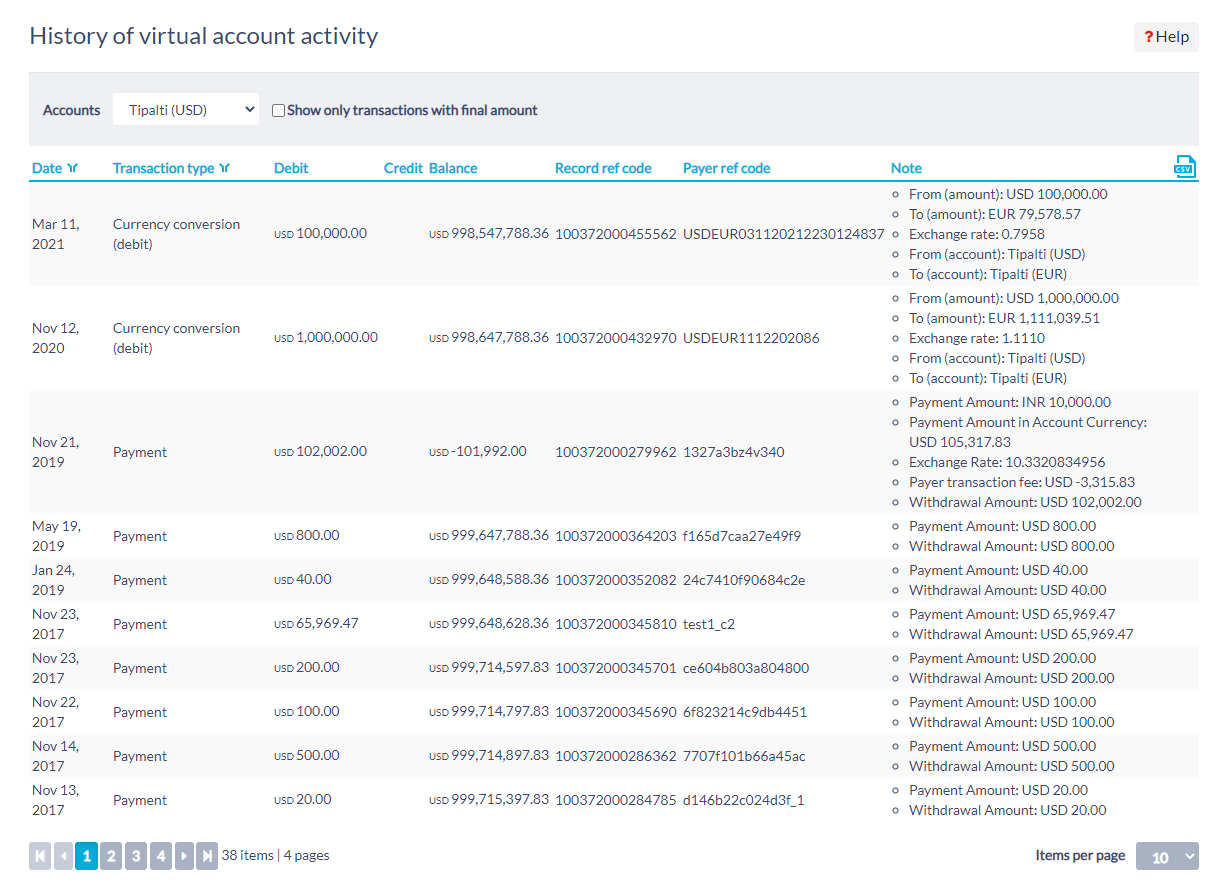 Account statement