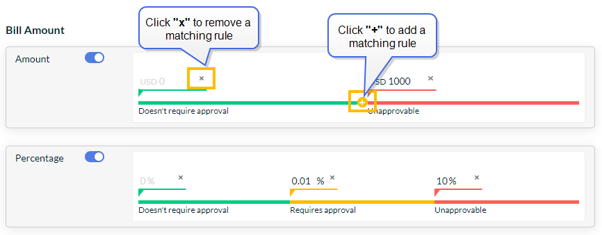 Remove or add matching tolerance rules