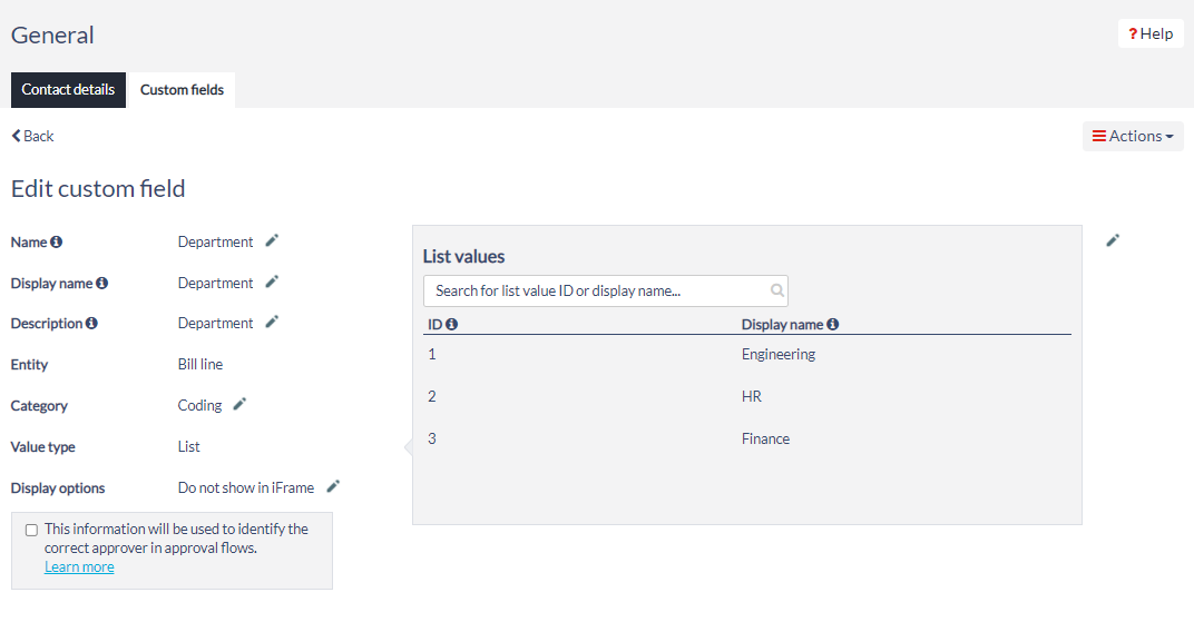 Custom field check box