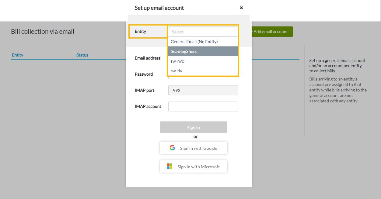 Set up email account
