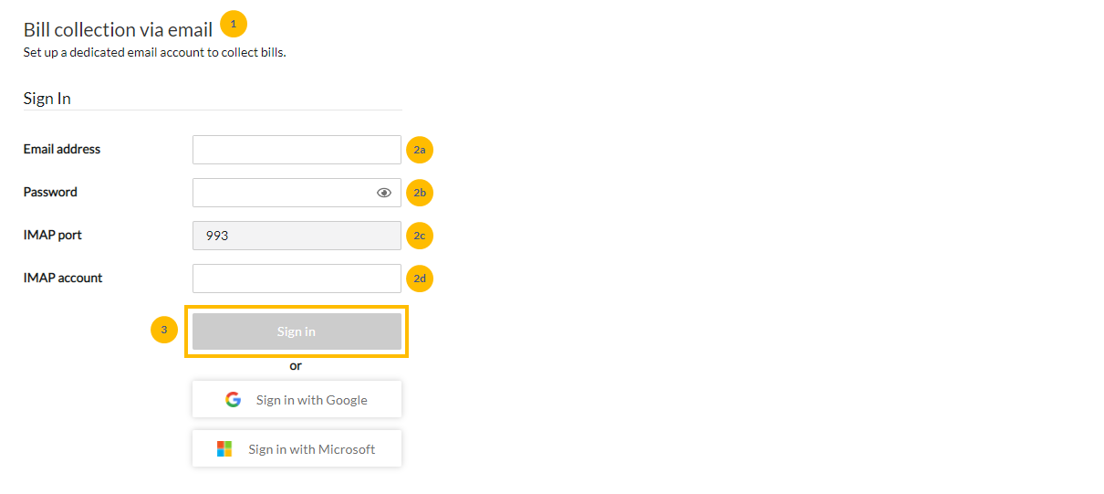 Non-Gmail invoice collection setup