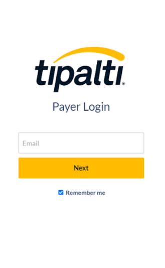 Enter your email address on the login screen