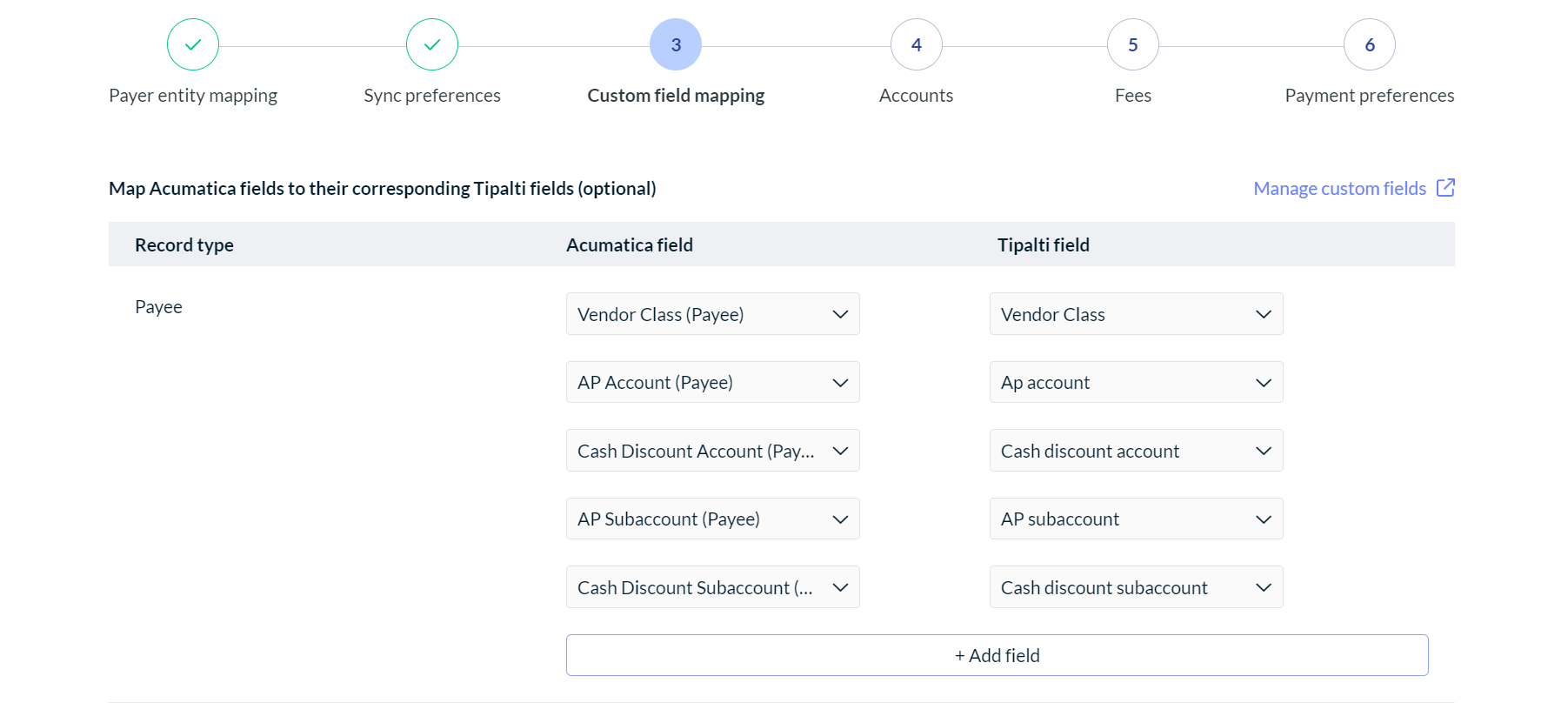 Custom fields