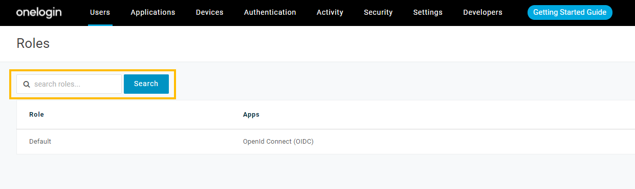 Search roles