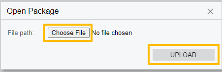 Open Package dialog
