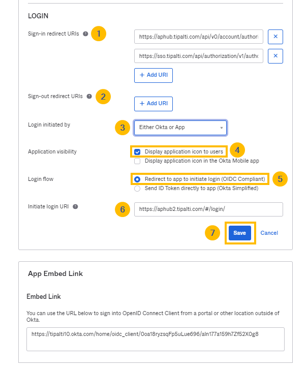 Login section 