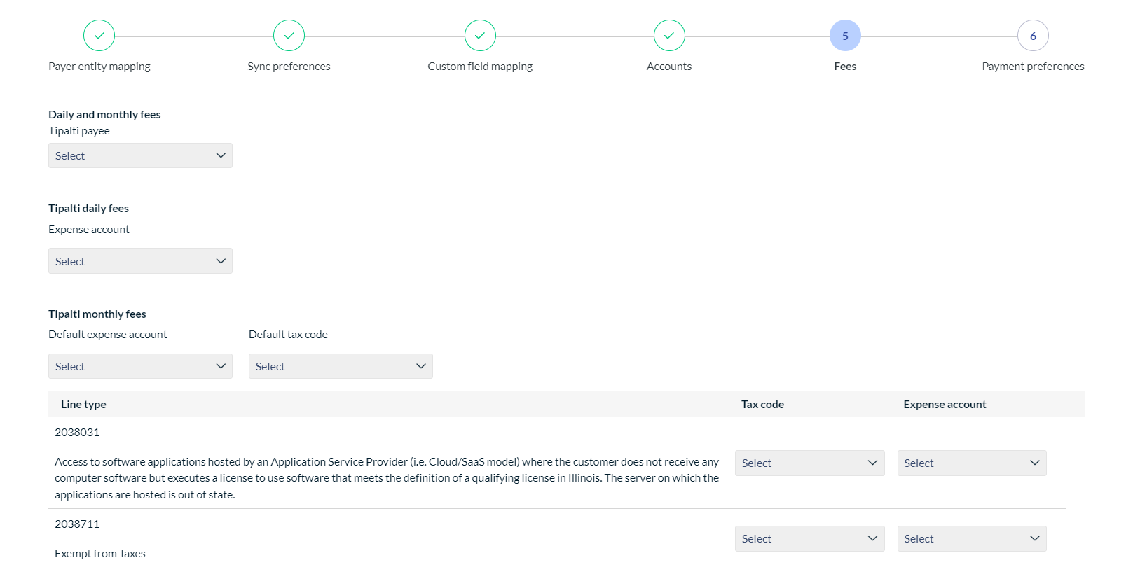 Fees page