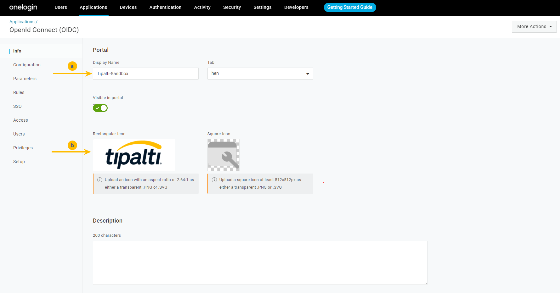 OpenID Connect screen