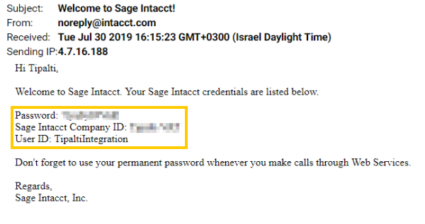 Intacct email