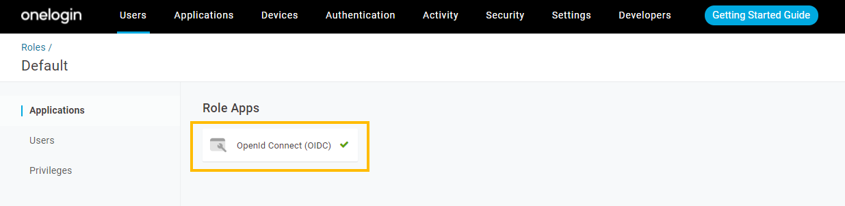 Role Apps page
