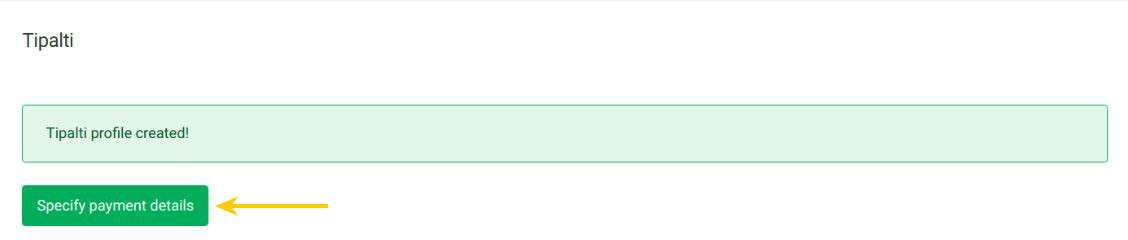 Specify payment details