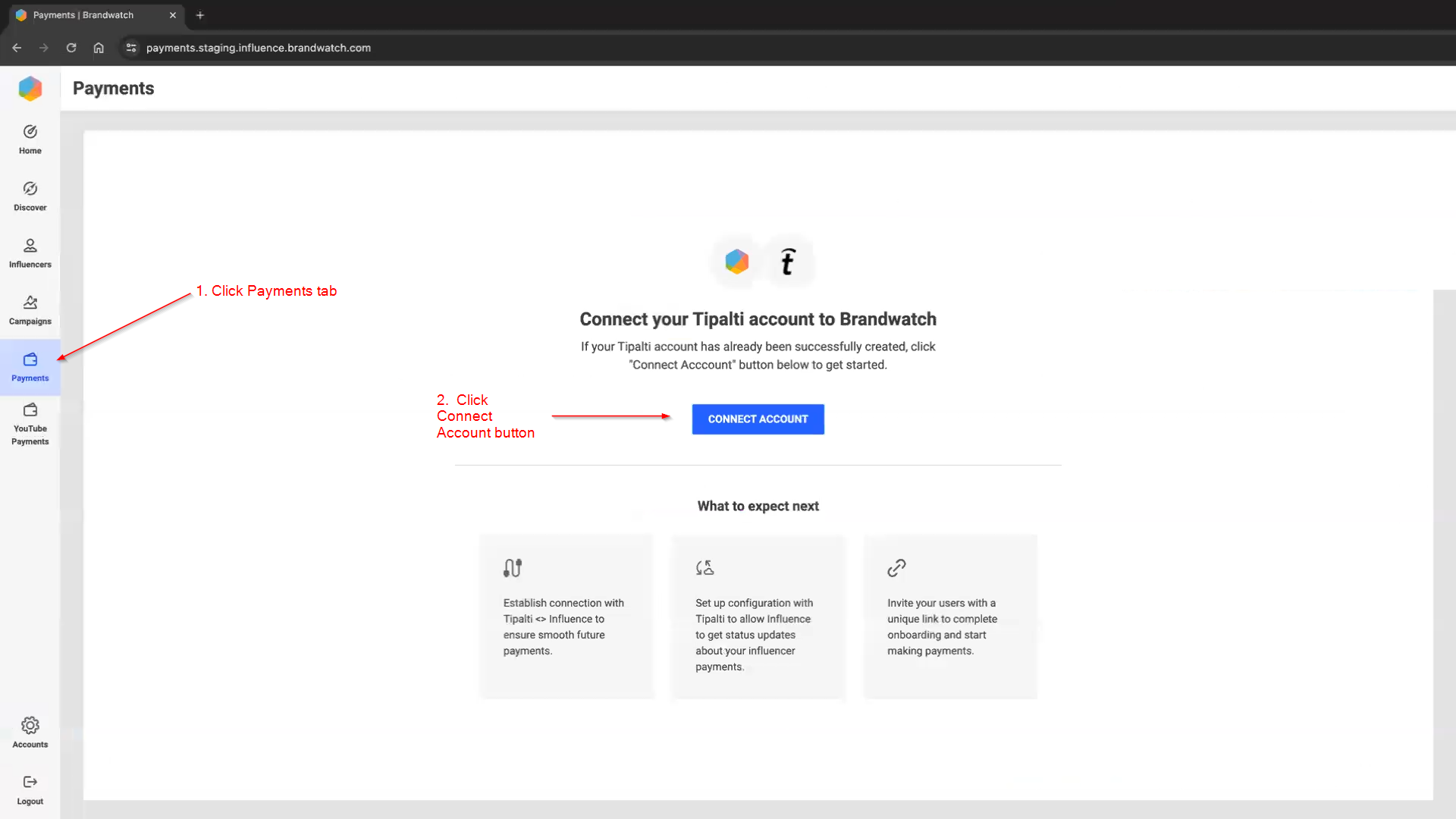 Payments page