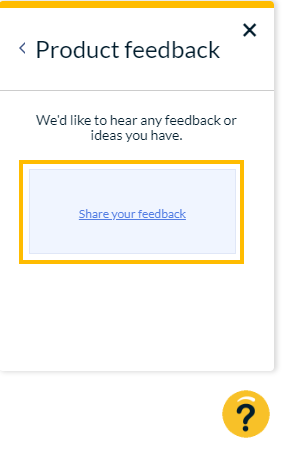 Product feedback section